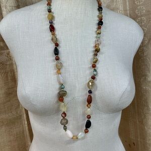 Multicolor Polished Stone Beaded Necklace